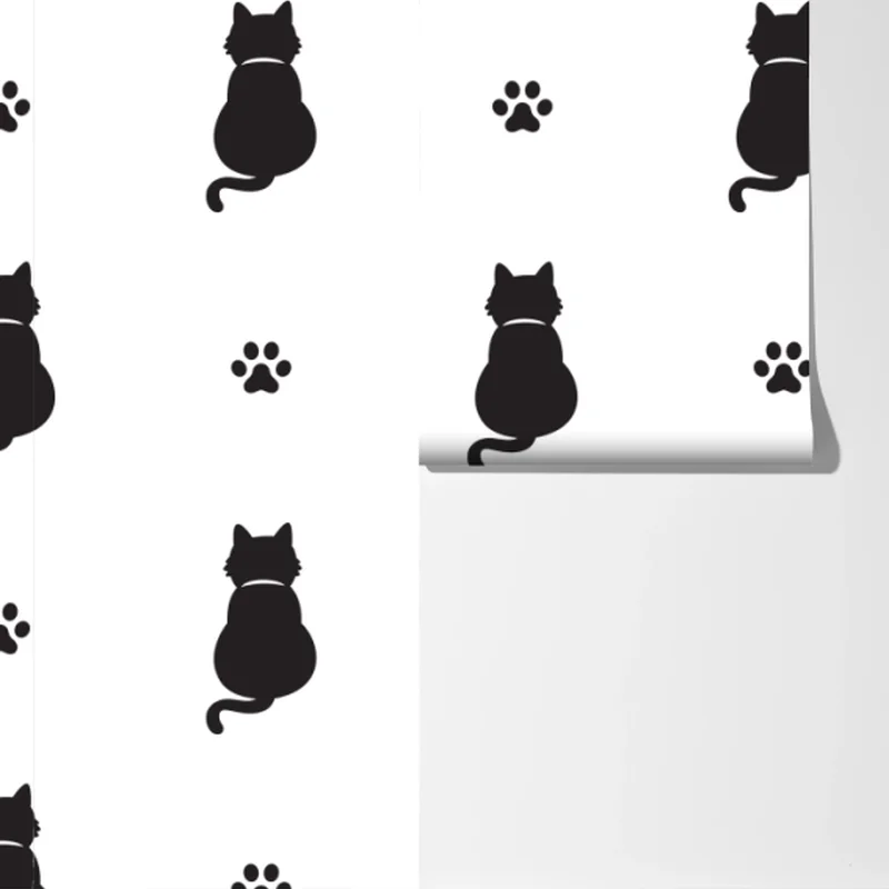 Fototapete muster mit schwarzen katzensilhouetten Fototapete muster mit schwarzen katzensilhouetten