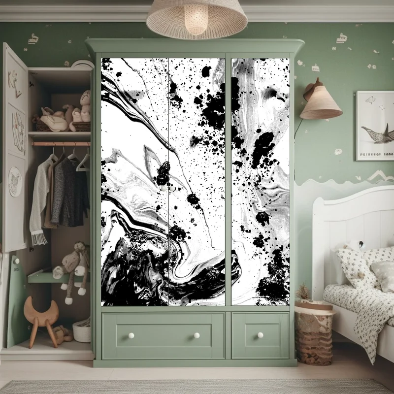 Schrankaufkleber monochromes marmormuster abstrakt