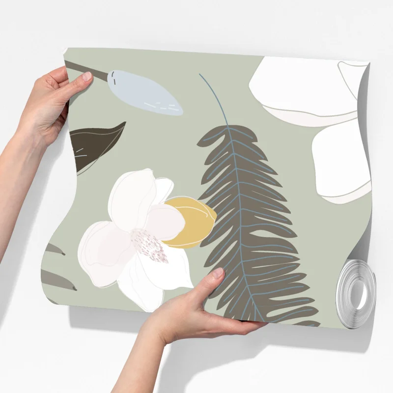 Fototapete zartes pastell botanikmuster Fototapete zartes pastell botanikmuster