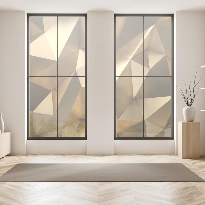 Fensteraufkleber goldene geometrische facetten Fensteraufkleber goldene geometrische facetten