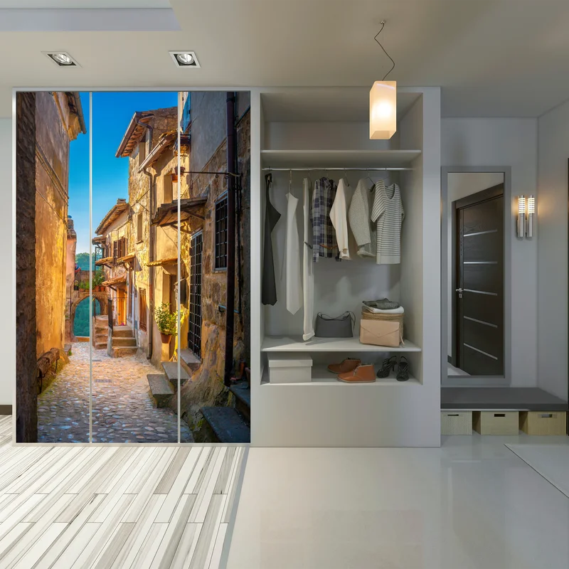 Schrankaufkleber sonnenbeschienene gasse in der Toskana Schrankaufkleber sonnenbeschienene gasse in der Toskana