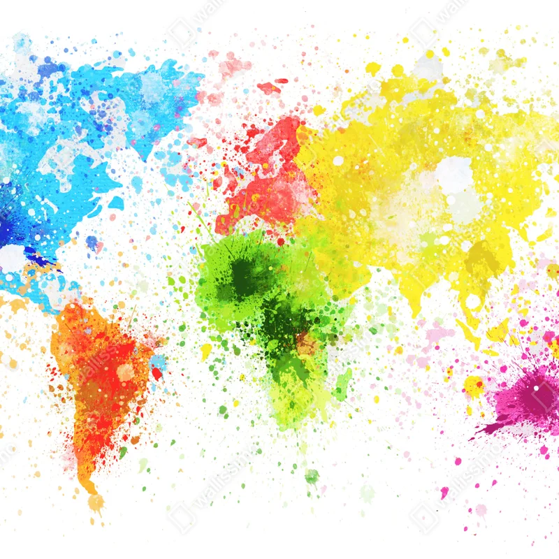 Leinwandbild bunte aquarell-weltkarte Leinwandbild bunte aquarell-weltkarte