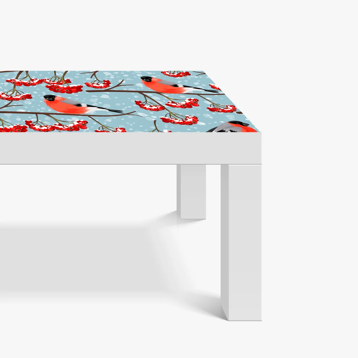 Tischaufkleber und Schreibtischaufkleber winterliche gimpel und vogelbeeren - muster Tischaufkleber und Schreibtischaufkleber winterliche gimpel und vogelbeeren - muster