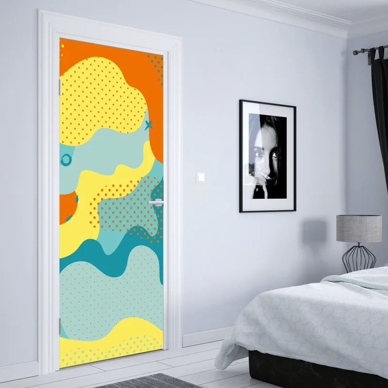 Türaufkleber lebendige abstrakte pop-art-komposition