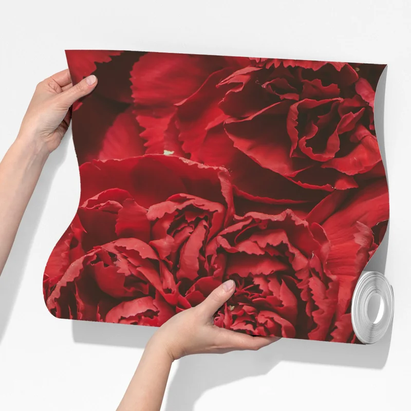 Fototapete vintage rote nelken blumenmuster Fototapete vintage rote nelken blumenmuster