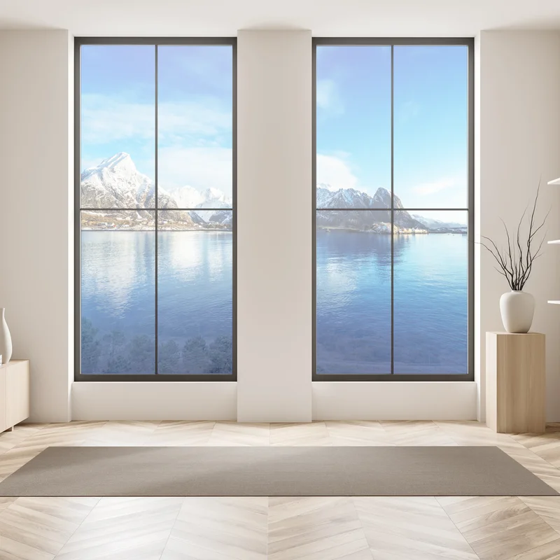 Fensteraufkleber ruhige winterliche fjordlandschaft in Reine, Lofoten