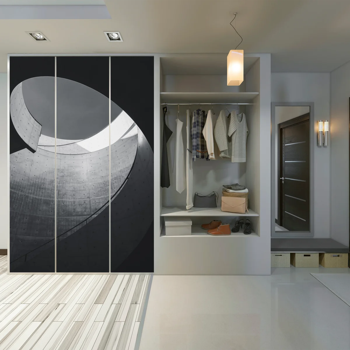 Schrankaufkleber geschwungene beton-spiraltreppe Schrankaufkleber geschwungene beton-spiraltreppe