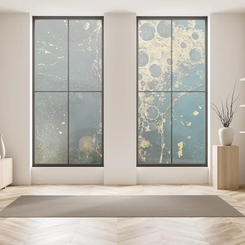 Fensteraufkleber türkis-gold abstrakte marmorierte textur Fensteraufkleber türkis-gold abstrakte marmorierte textur