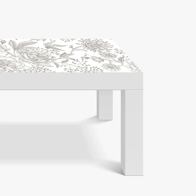 Tischaufkleber und Schreibtischaufkleber zartes botanisches blumenmuster im vintage-stil Tischaufkleber und Schreibtischaufkleber zartes botanisches blumenmuster im vintage-stil