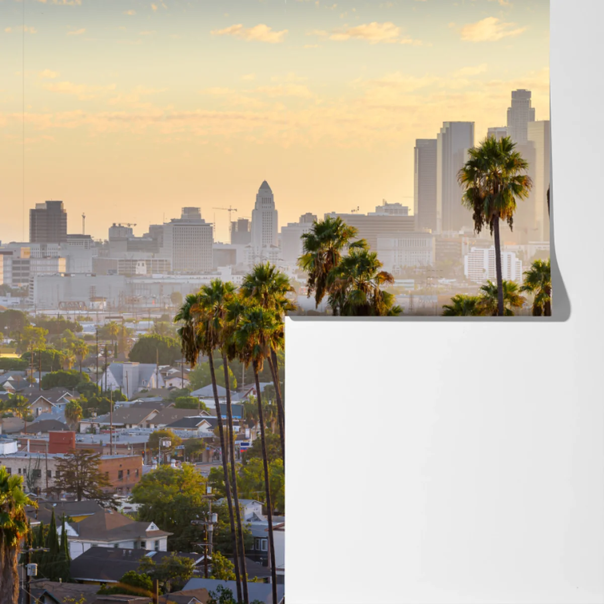 Fototapete goldene Los Angeles skyline mit palmen Fototapete goldene Los Angeles skyline mit palmen