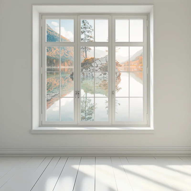 Fensteraufkleber sonnenbeleuchtete felsinsel am Hintersee Fensteraufkleber sonnenbeleuchtete felsinsel am Hintersee