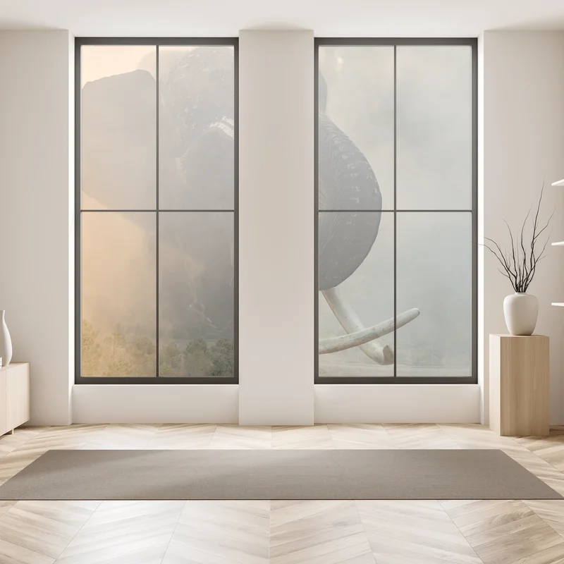 Naklejka na okno majestatyczny słoń z Tajlandii z kłami Naklejka na okno majestatyczny słoń z Tajlandii z kłami