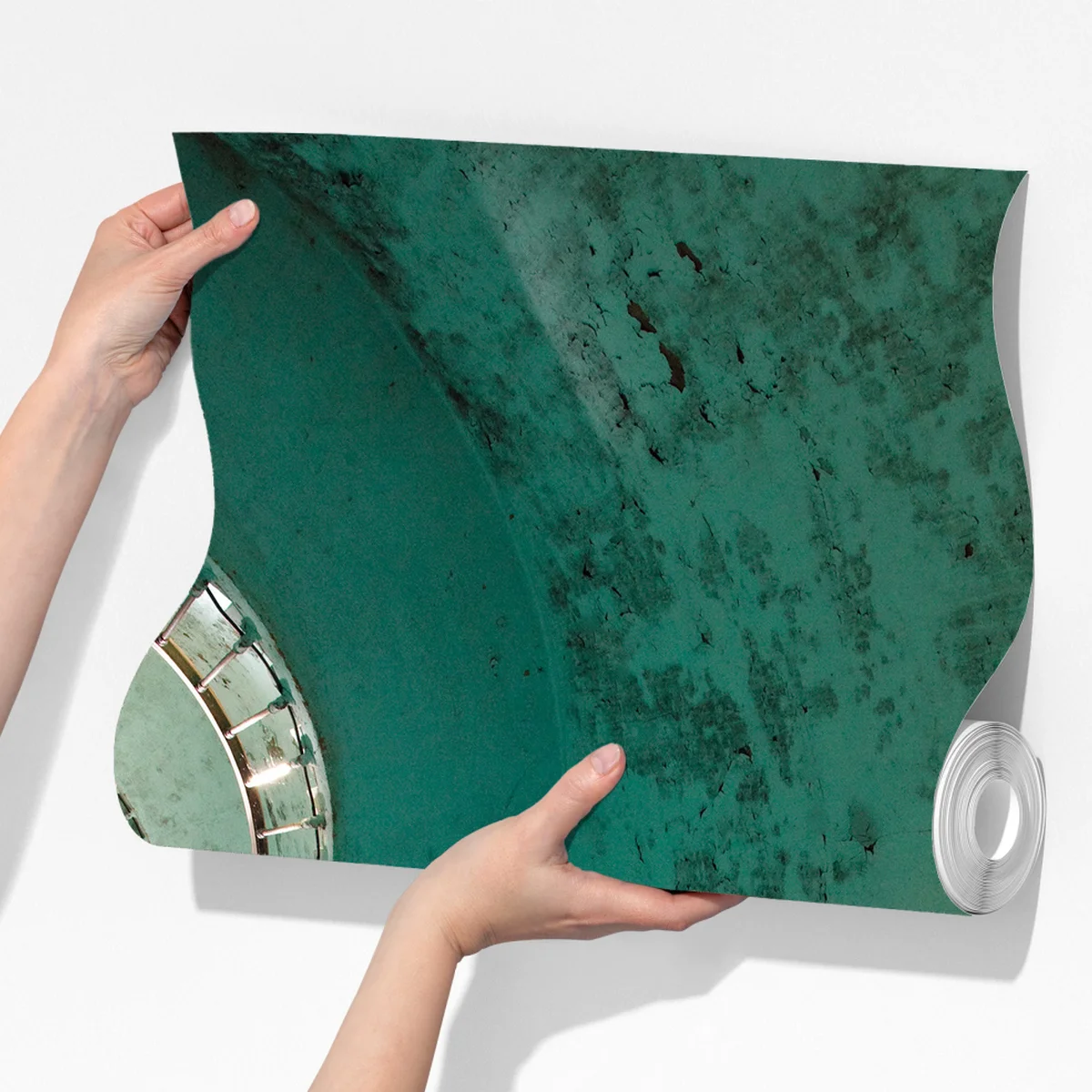 Fototapete türkise spiraltreppe in historischem treppenhaus Fototapete türkise spiraltreppe in historischem treppenhaus