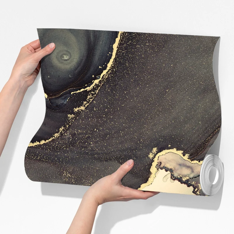 Fototapete türkis und gold abstrakte fließmalerei Fototapete türkis und gold abstrakte fließmalerei