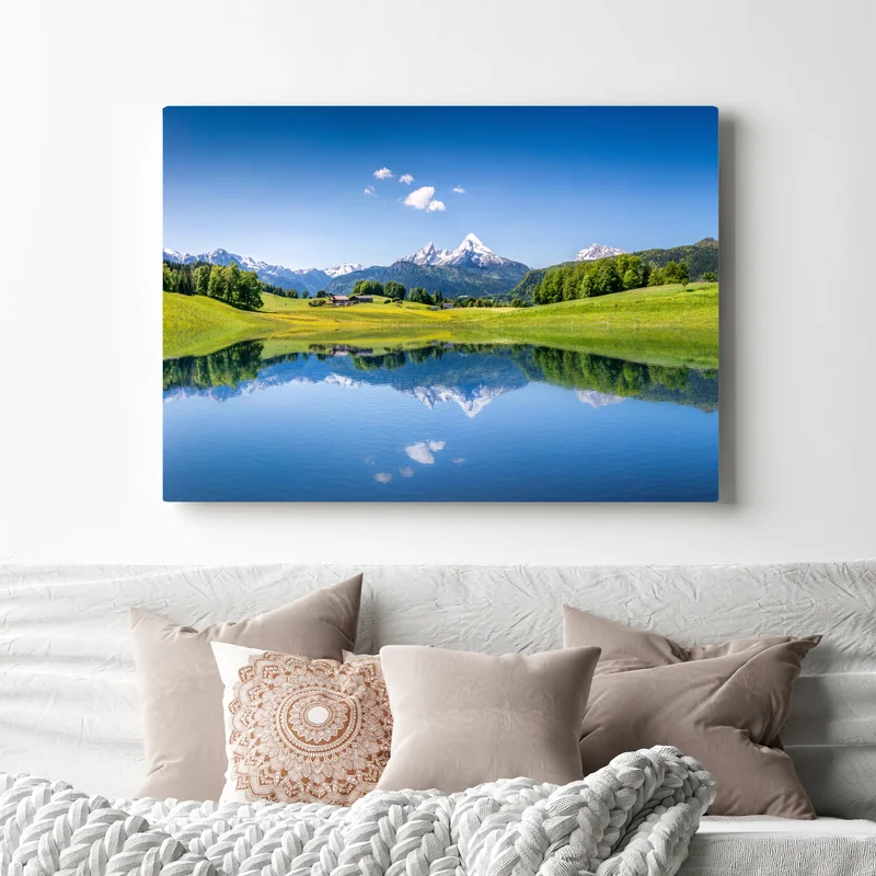 Leinwandbild alpenpanorama mit spiegelung im see Leinwandbild alpenpanorama mit spiegelung im see