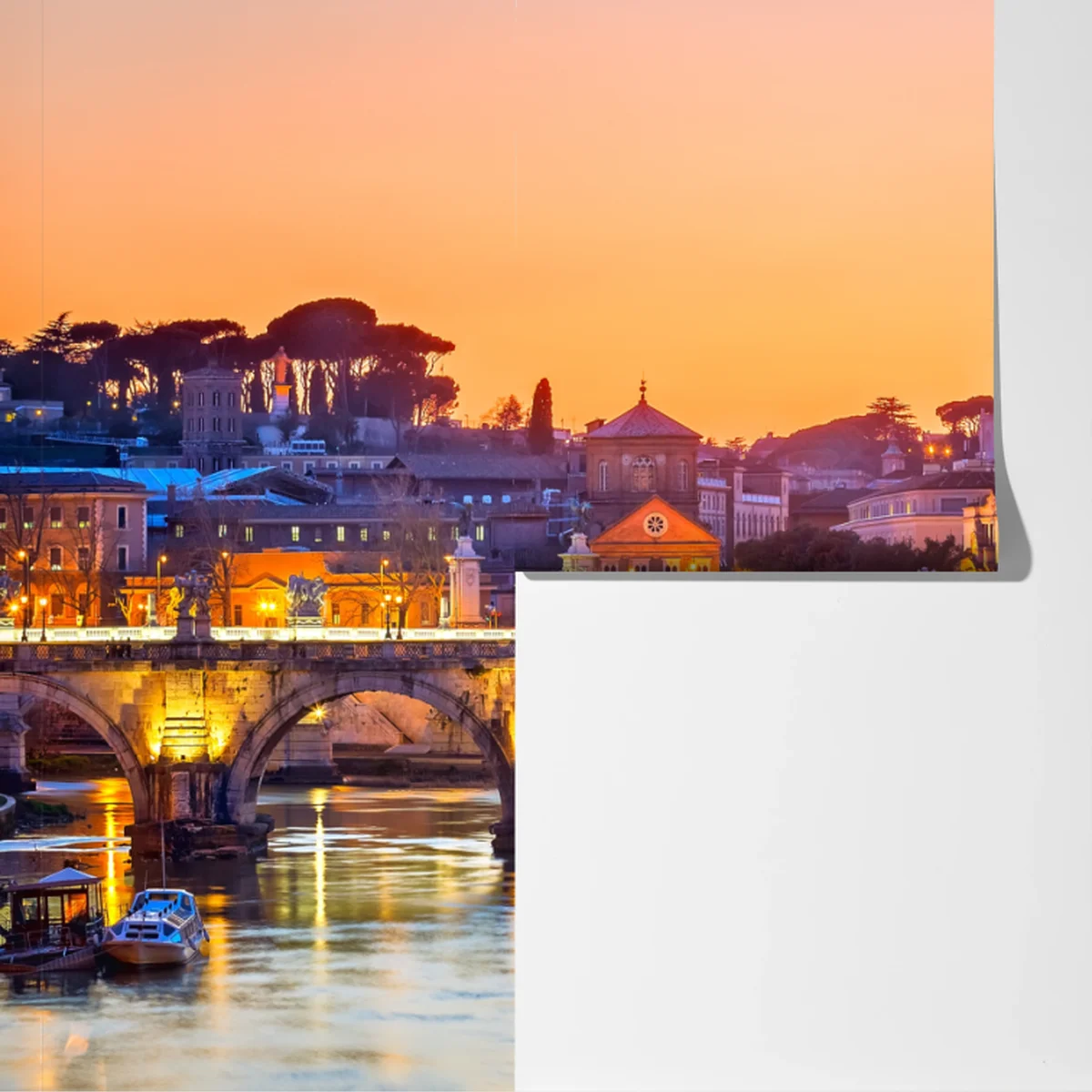 Fototapete sonnenuntergang über dem Petersdom und dem Tiber Fototapete sonnenuntergang über dem Petersdom und dem Tiber