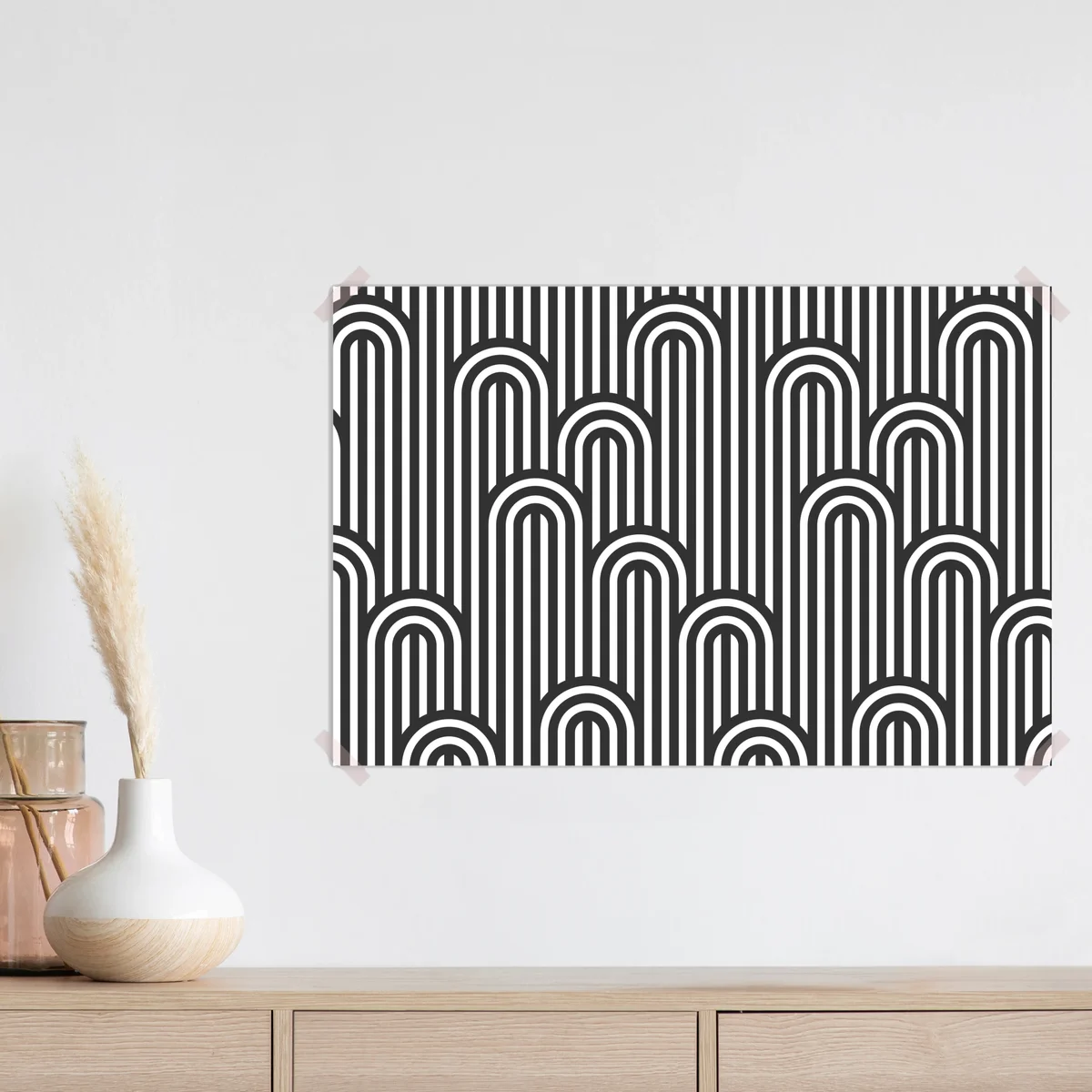 Poster schwarzweißes geometrisches streifenmuster Poster schwarzweißes geometrisches streifenmuster
