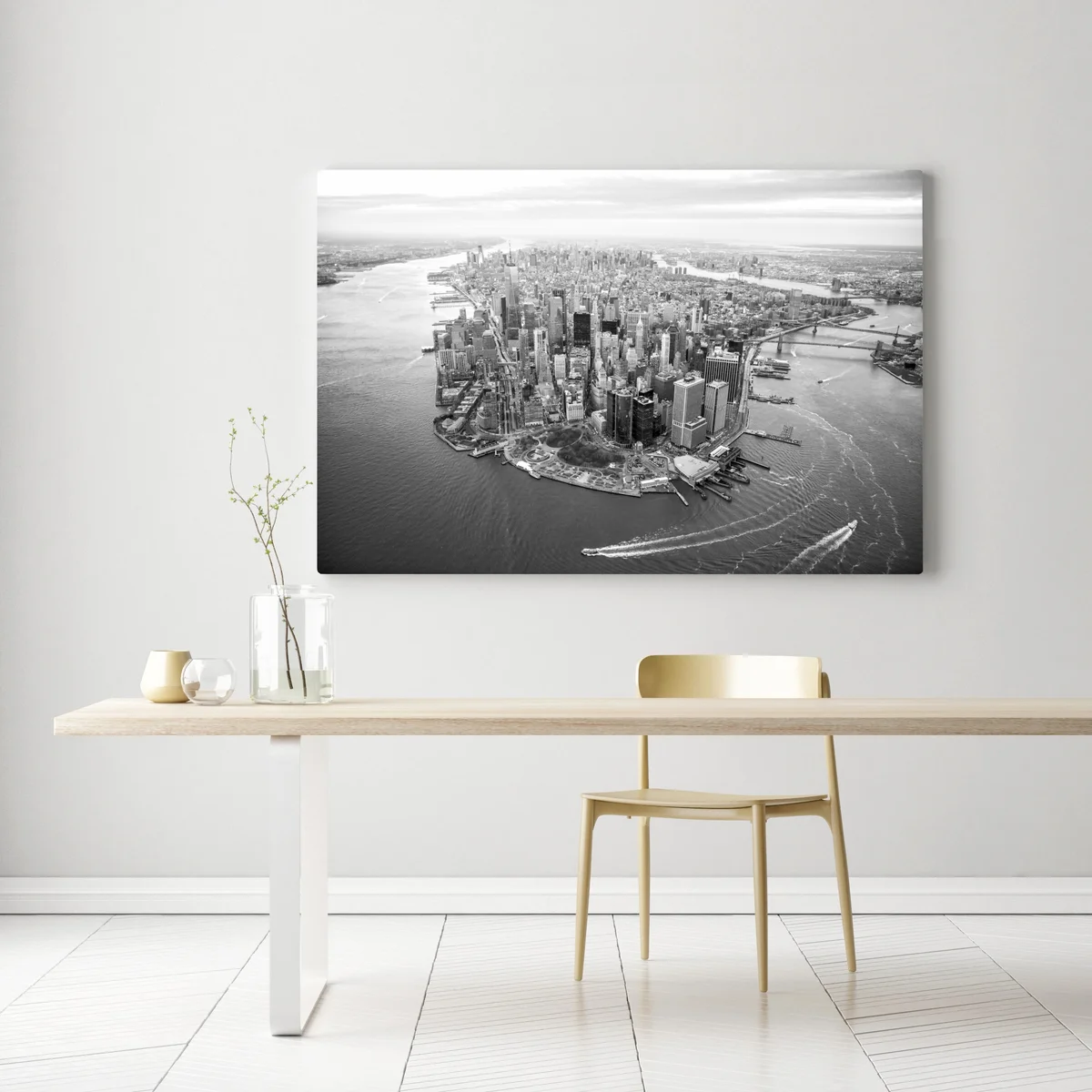 Leinwandbild Manhattan skyline aus der luft Leinwandbild Manhattan skyline aus der luft