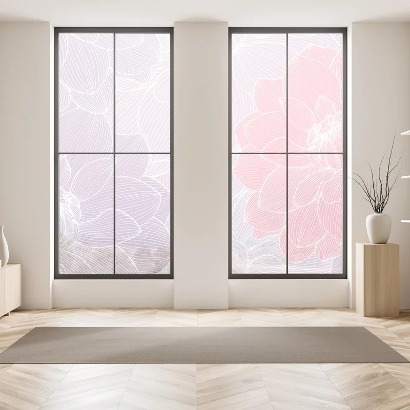 Fensteraufkleber zartes pastell blumenmuster Fensteraufkleber zartes pastell blumenmuster