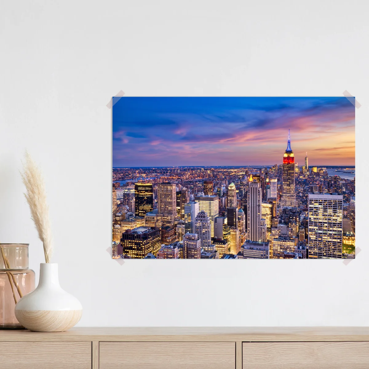 Poster New York skyline bei dämmerung Poster New York skyline bei dämmerung