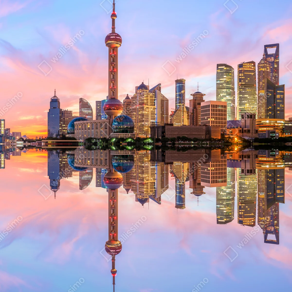 Schrankaufkleber Shanghai skyline bei sonnenaufgang Schrankaufkleber Shanghai skyline bei sonnenaufgang