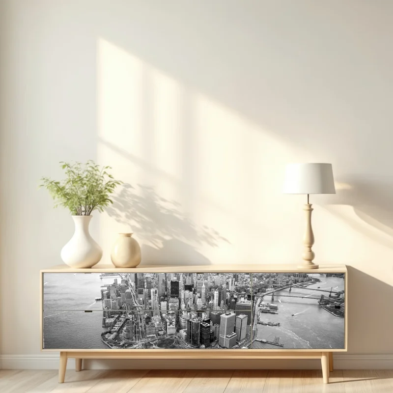 Repositionierbarer Aufkleber Manhattan skyline aus der luft Repositionierbarer Aufkleber Manhattan skyline aus der luft