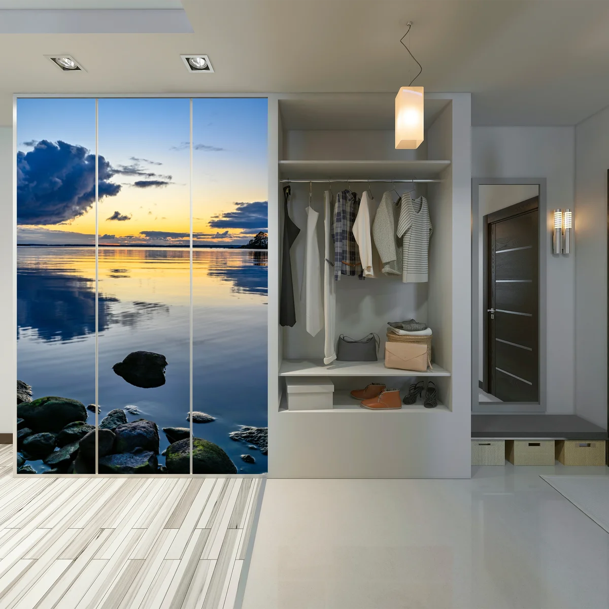 Schrankaufkleber ruhige küstenlandschaft bei sonnenuntergang Schrankaufkleber ruhige küstenlandschaft bei sonnenuntergang