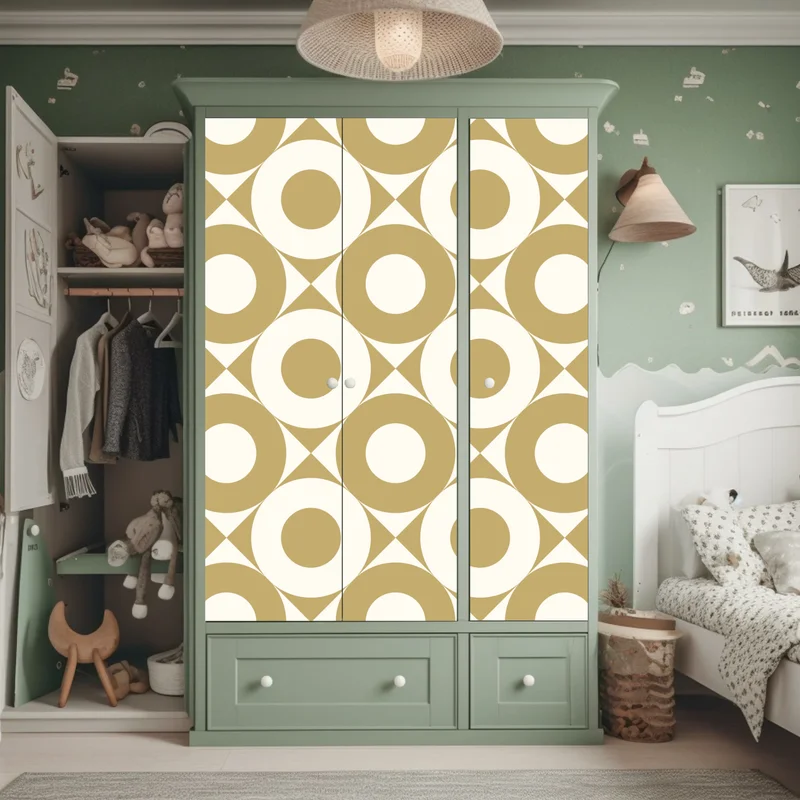 Schrankaufkleber goldenes geometrisches kreismuster