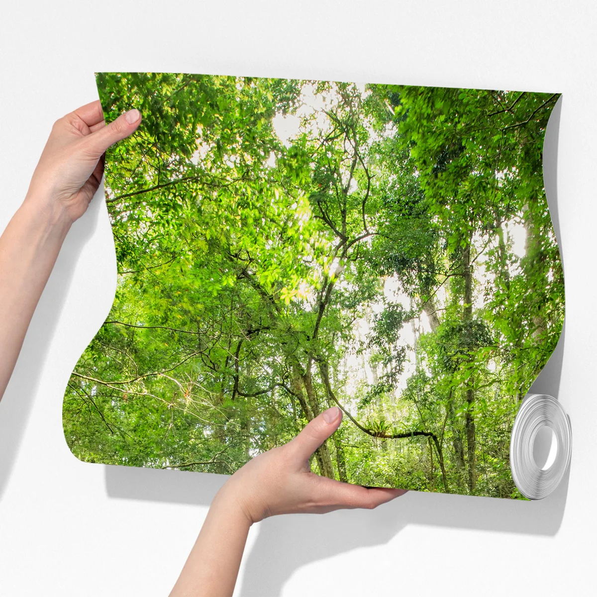 Fototapete üppiger moosbewachsener wasserfall im tropischen wald Fototapete üppiger moosbewachsener wasserfall im tropischen wald