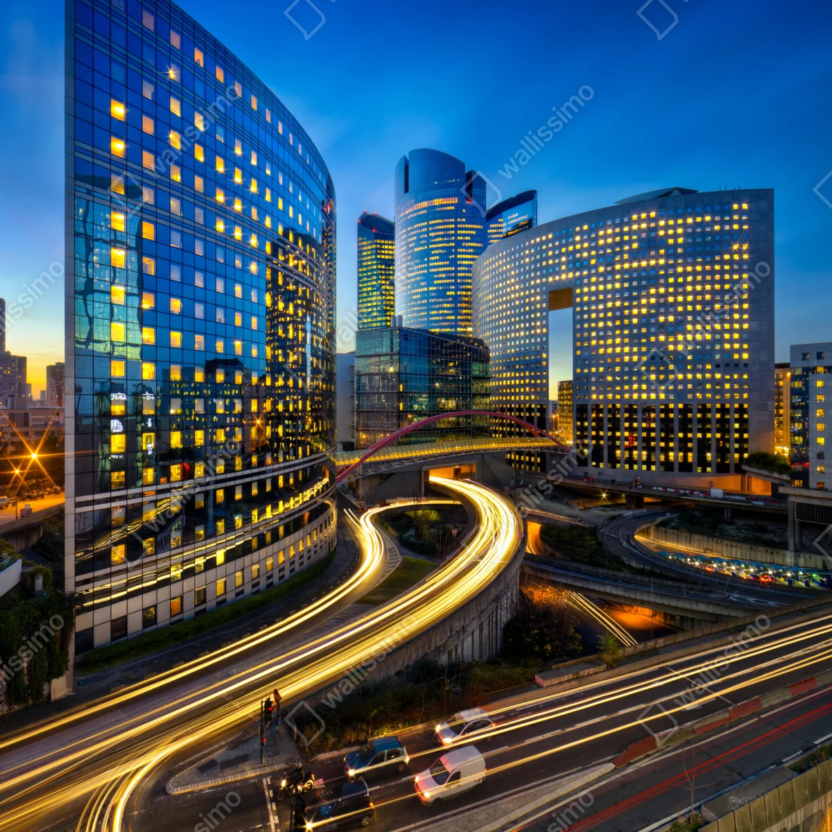 Kühlschrankaufkleber moderne stadtsilhouette bei dämmerung Kühlschrankaufkleber moderne stadtsilhouette bei dämmerung