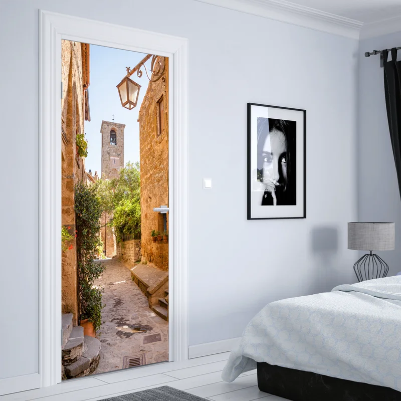 Türaufkleber sonnige gasse in Civita di Bagnoregio Türaufkleber sonnige gasse in Civita di Bagnoregio