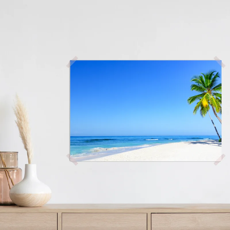 Poster panorama tropischer palmen am strand • Poster bei Wallnifity® Poster panorama tropischer palmen am strand • Poster bei Wallnifity®