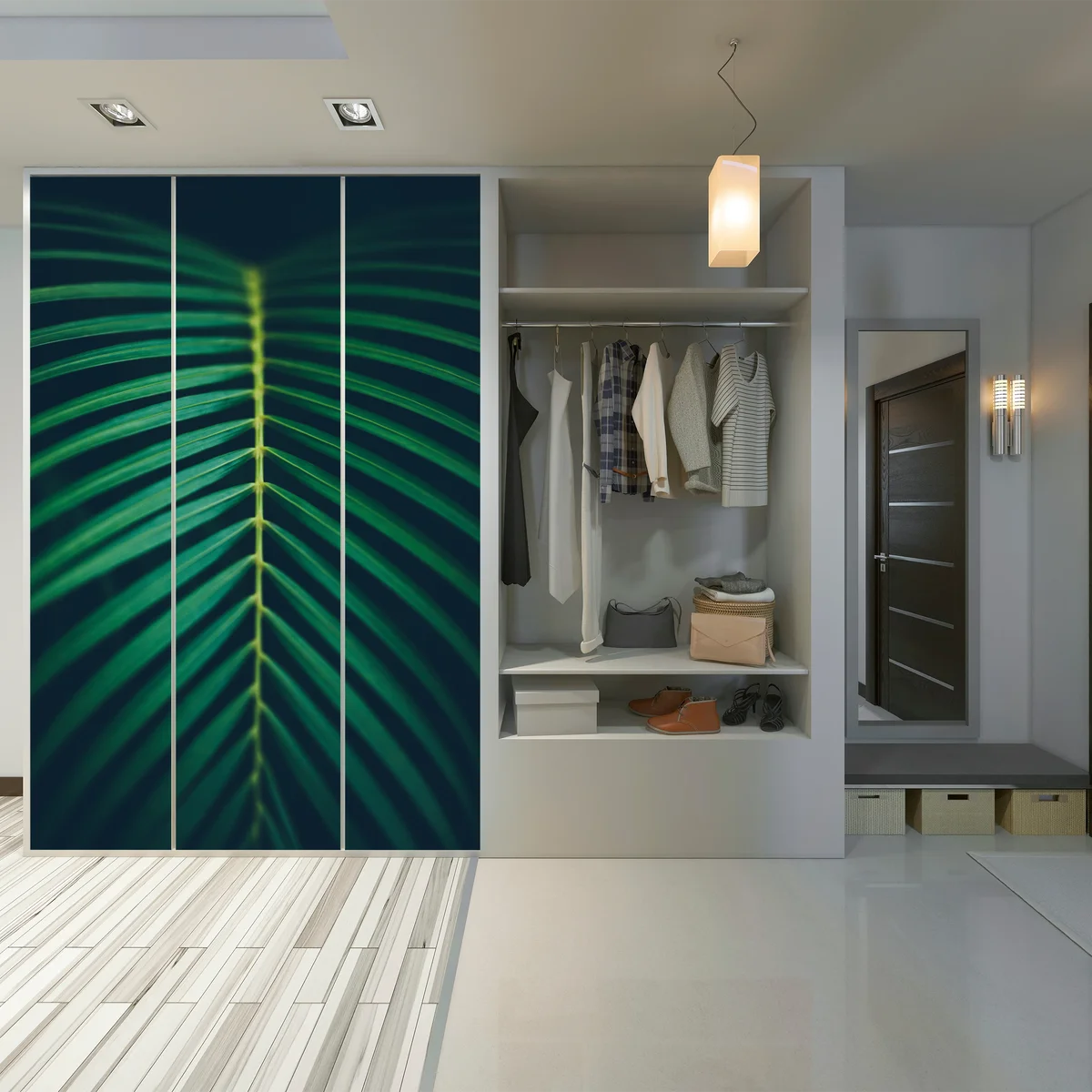 Schrankaufkleber vertikales palmenblatt nahaufnahme Schrankaufkleber vertikales palmenblatt nahaufnahme