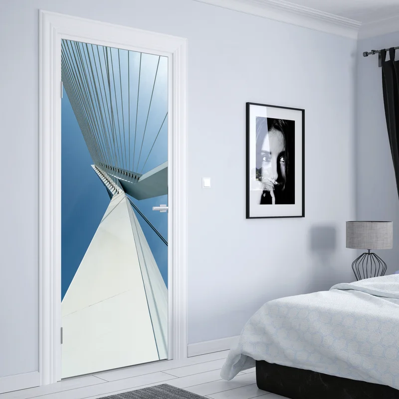 Türaufkleber aufsteigende linien: moderner brückenpylon Türaufkleber aufsteigende linien: moderner brückenpylon