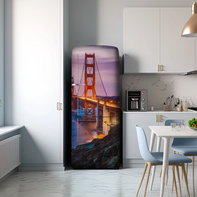 Kühlschrankaufkleber golden gate bridge bei dämmerung, San Francisco