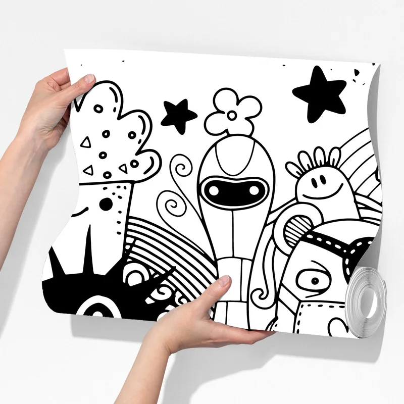 Fototapete verspielte monster-zeichnung Fototapete verspielte monster-zeichnung