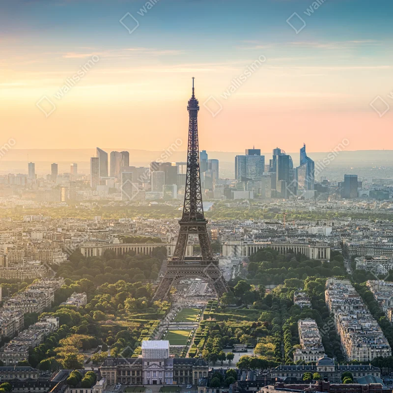 Kühlschrankaufkleber Paris stadtbild bei sonnenuntergang mit dem Eiffelturm Kühlschrankaufkleber Paris stadtbild bei sonnenuntergang mit dem Eiffelturm