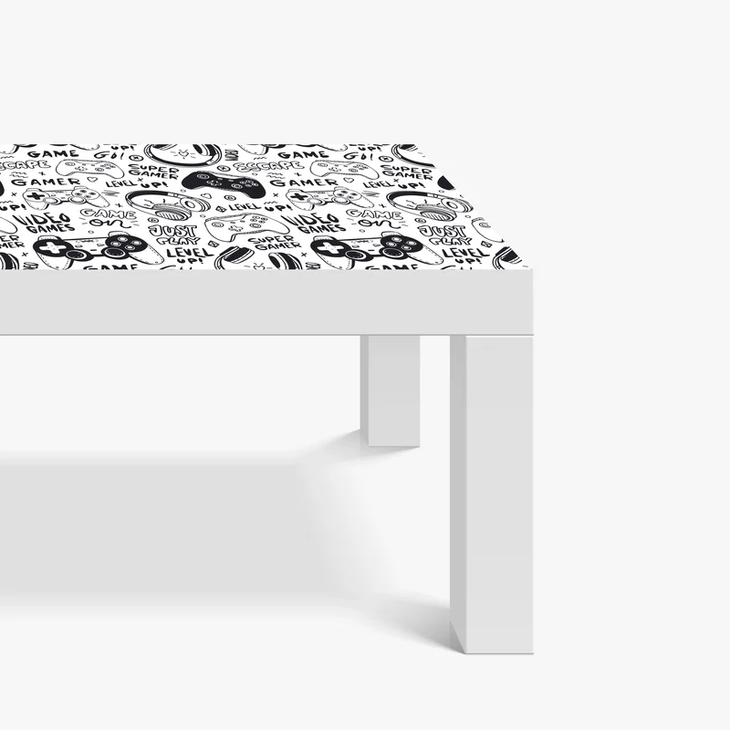 Tischaufkleber und Schreibtischaufkleber doodle-muster mit videospiel-controllern Tischaufkleber und Schreibtischaufkleber doodle-muster mit videospiel-controllern