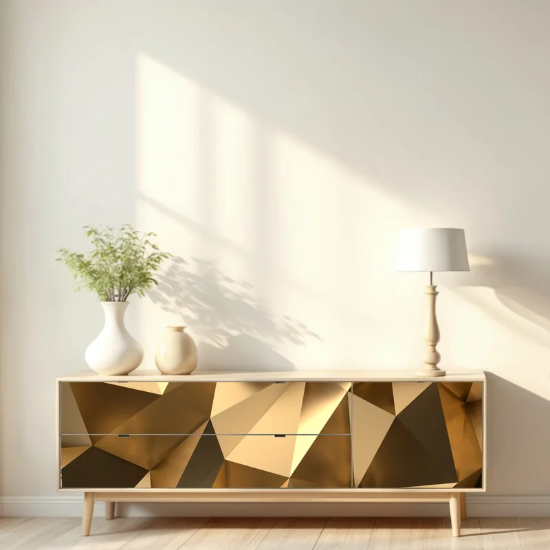 Repositionierbarer Aufkleber goldene geometrische facetten Repositionierbarer Aufkleber goldene geometrische facetten