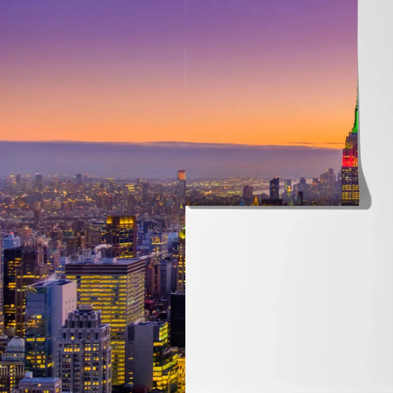 Fototapete lebendige New York skyline bei sonnenuntergang Fototapete lebendige New York skyline bei sonnenuntergang