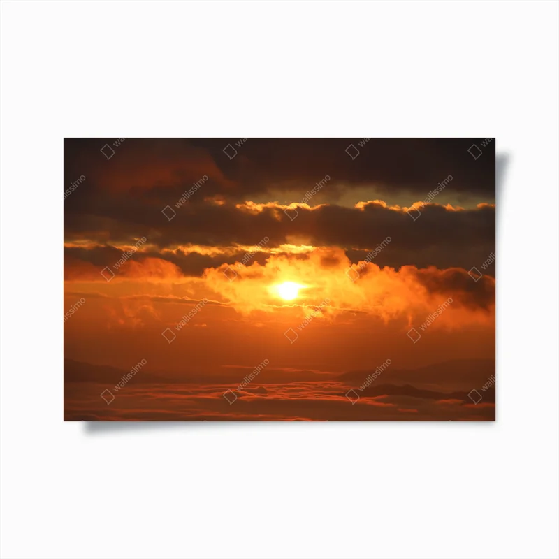 Poster Morgennebel auf einem Hügel nach Sonnenaufgang im tropischen Wald in Thailand. • Poster bei Wallnifity® Poster Morgennebel auf einem Hügel nach Sonnenaufgang im tropischen Wald in Thailand. • Poster bei Wallnifity®