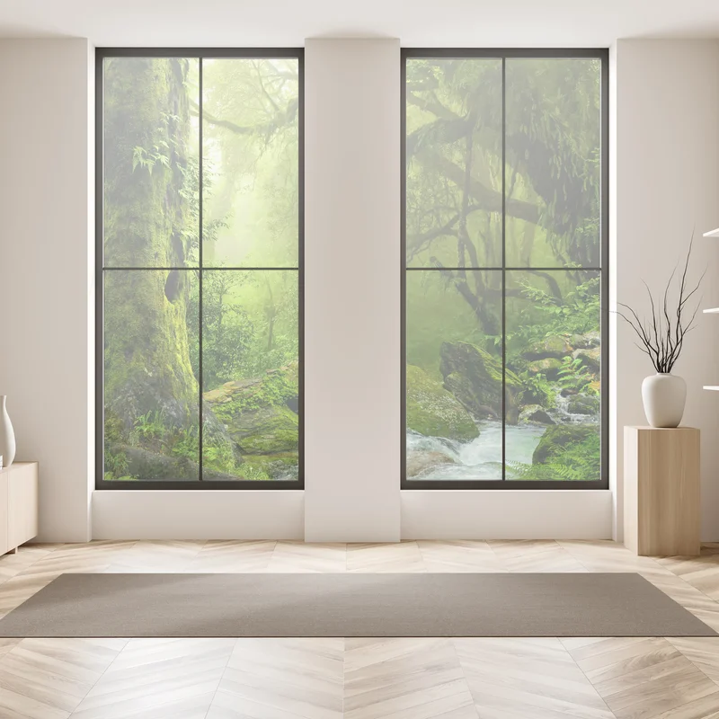 Fensteraufkleber verzauberter grüner waldbach Fensteraufkleber verzauberter grüner waldbach