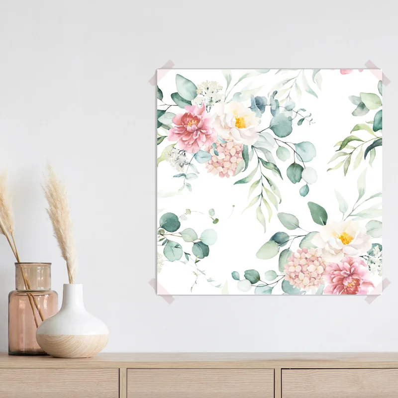 Poster zarter aquarellblumenstrauß Poster zarter aquarellblumenstrauß