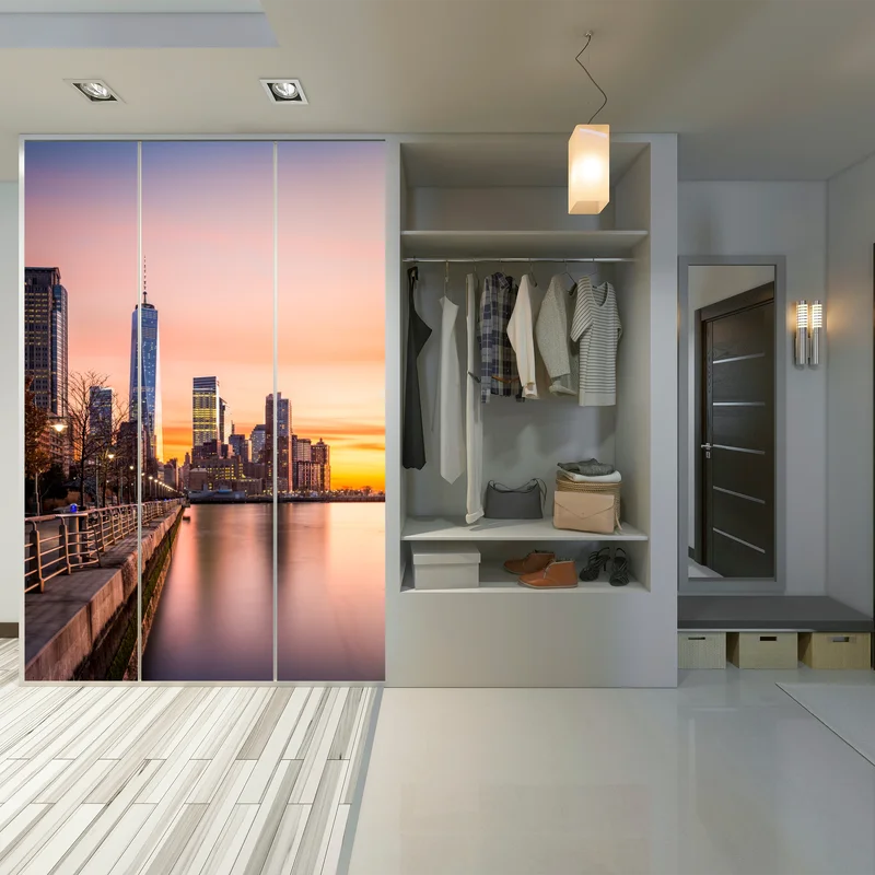 Schrankaufkleber Lower Manhattan bei sonnenuntergang