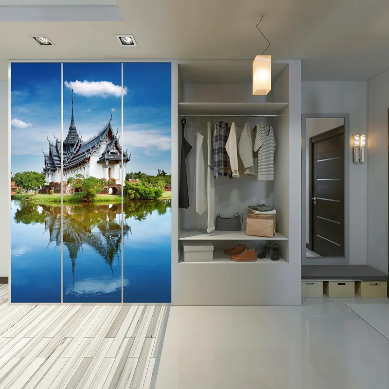 Schrankaufkleber Sanphet Prasat palast am spiegelnden see