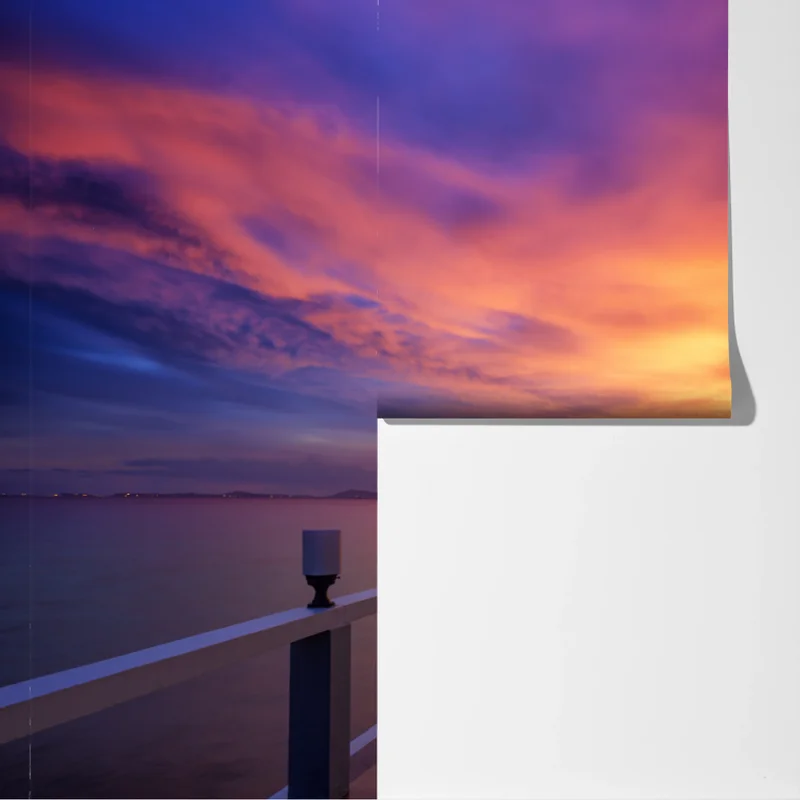 Fototapete sonnenuntergang am steg am strand Fototapete sonnenuntergang am steg am strand