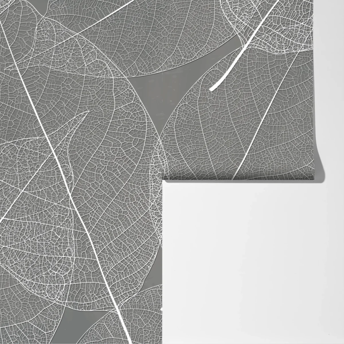 Fototapete feines blattadern-muster in grautönen Fototapete feines blattadern-muster in grautönen