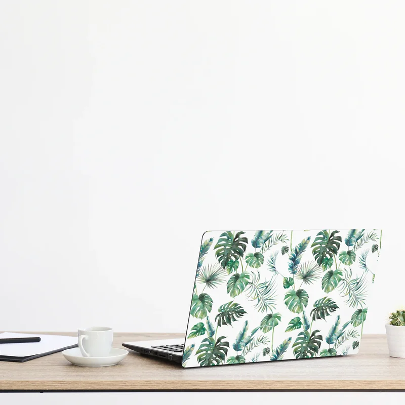 Laptop-Aufkleber aquarell tropische blätter muster