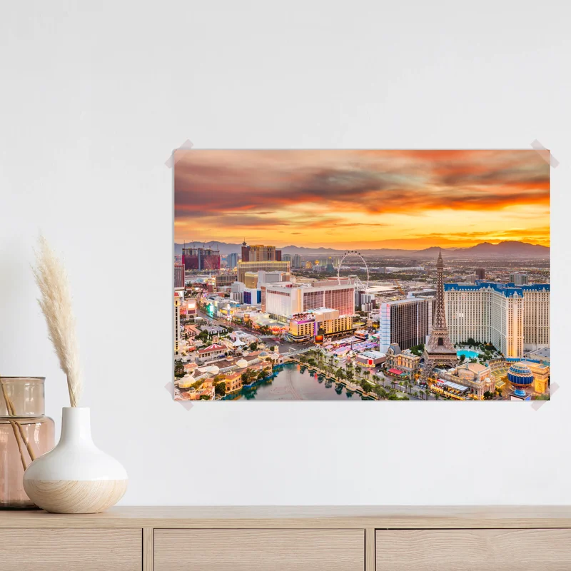 Poster Las Vegas skyline bei sonnenuntergang Poster Las Vegas skyline bei sonnenuntergang