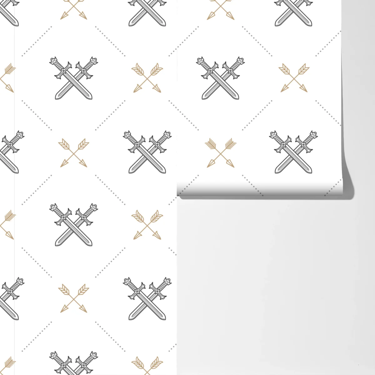 Fototapete muster mit gekreuzten schwertern und pfeilen Fototapete muster mit gekreuzten schwertern und pfeilen